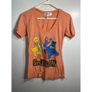 might fine womens sesame street shirt size small big bird elmo cookie monster
